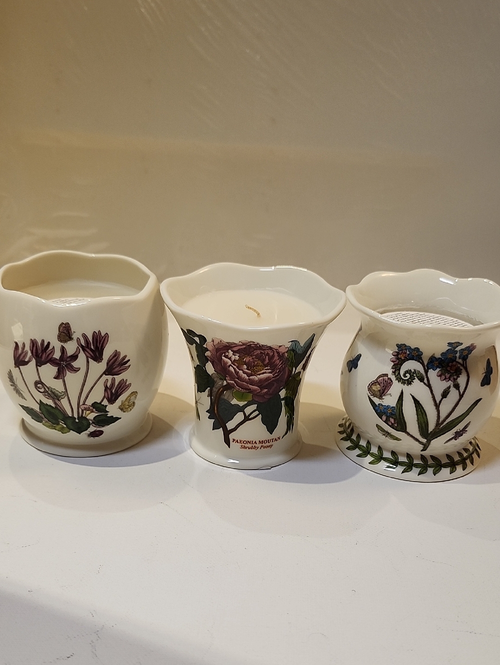 New  Portmerion Botamic Garden Susan Williams Eĺlis  Candle Holder Set Of 3